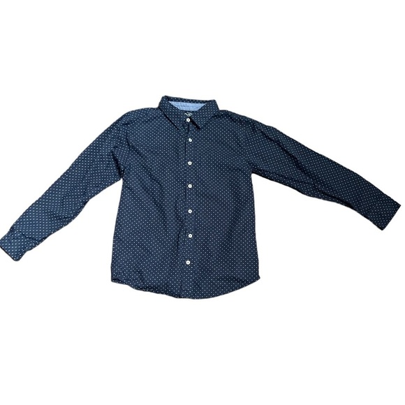 Ben Sherman Shirt Button Front Boys Large 14-16 Blue White Dress Shirt - Picture 2 of 7